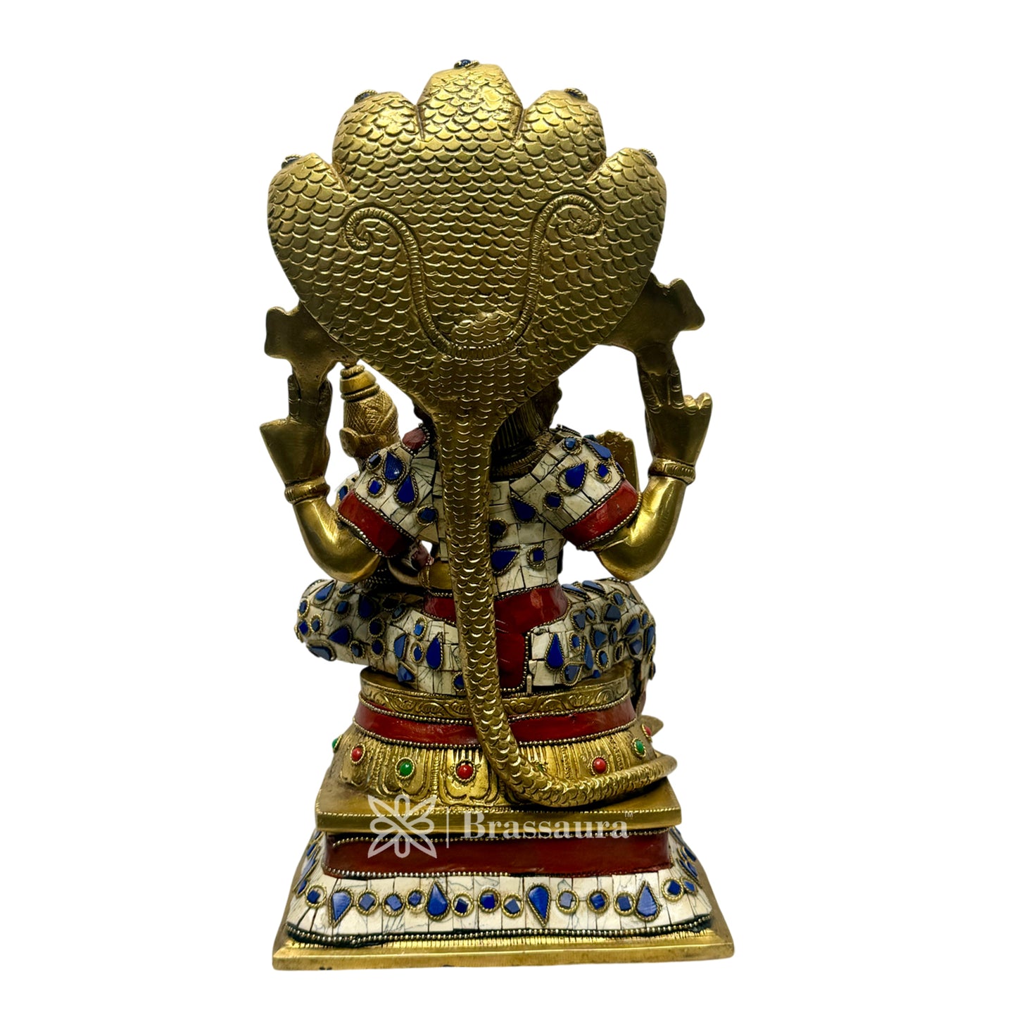 Brass Gem Stone Work Narasimha Murti for Home and Decor Height 31 cm and Weight 6.75 Kg