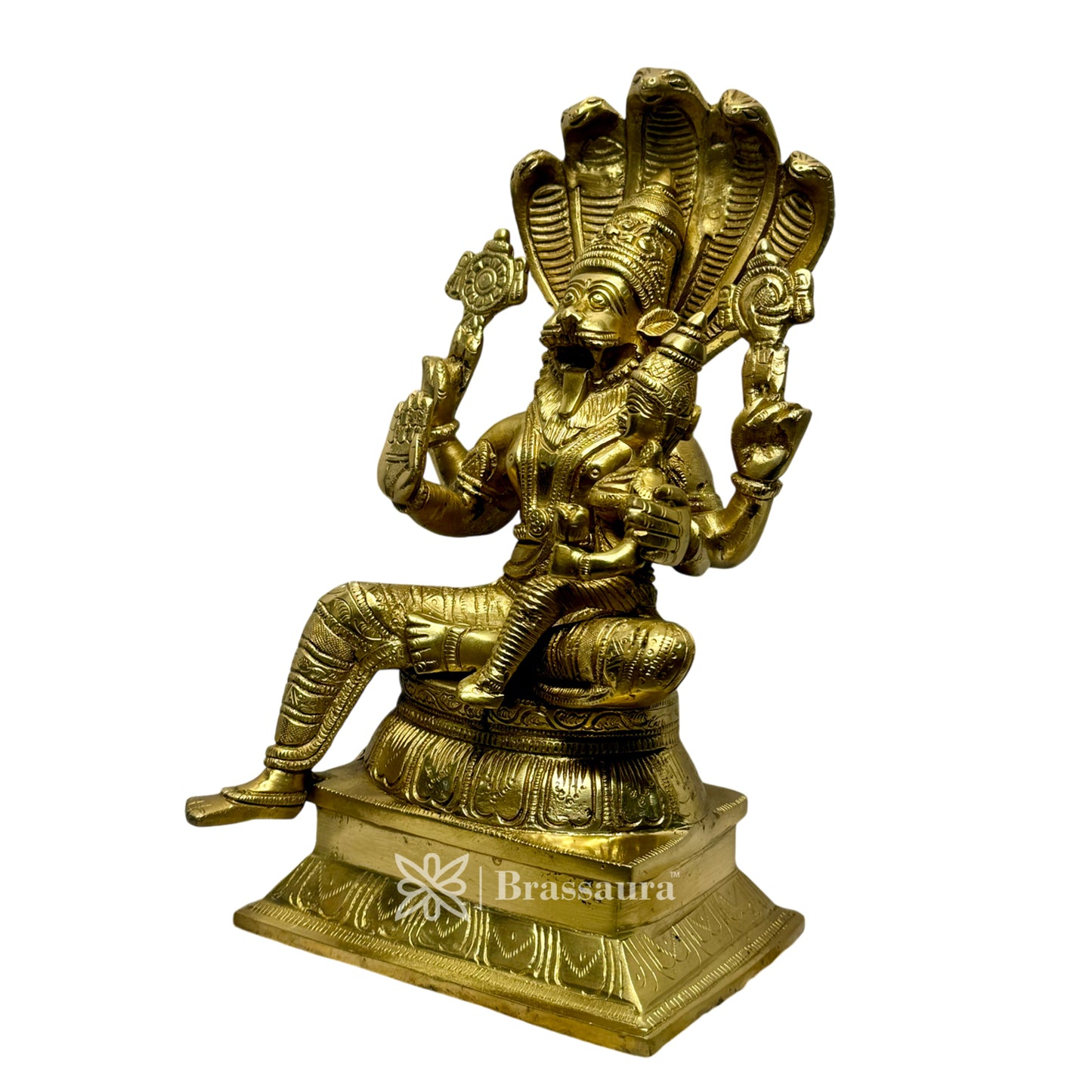 Big Brass Narasimha Murti for Home and Decor Height 31 cm and Weight 6.11 Kg