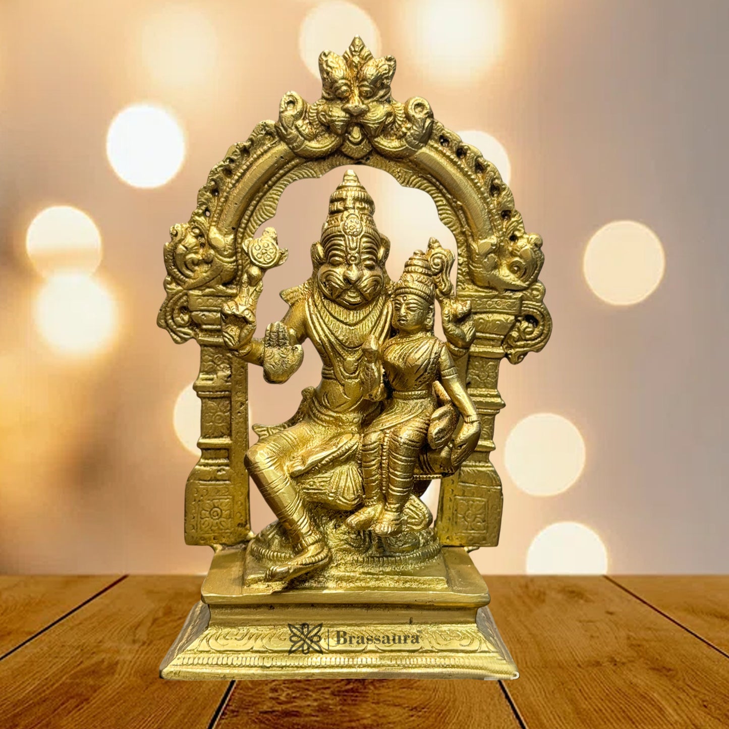 Brass Narasimha Murti for Home and Decor Height 20 cm and Weight 1.9 Kg