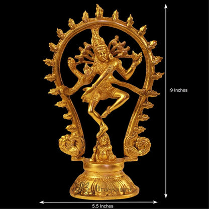 Brass Golden Finish Quality Dancing Natraj God Idols for Home and Decor Weight 1.1 Kg Height 25 cm