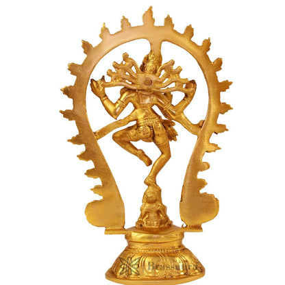 Brass Golden Finish Quality Dancing Natraj God Idols for Home and Decor Weight 1.1 Kg Height 25 cm