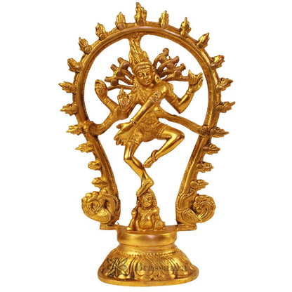 Brass Golden Finish Quality Dancing Natraj God Idols for Home and Decor Weight 1.1 Kg Height 25 cm