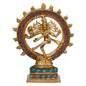 Brass Gem Stone Work Golden Finish Quality Dancing Natraj God Idols for Home and Decor Height 24 cm Weight 1.7 Kg