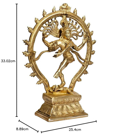 Brass Golden Finish Quality Dancing Natraj God Idols for Home and Decor Height 36 cm Weight 3.3 Kg