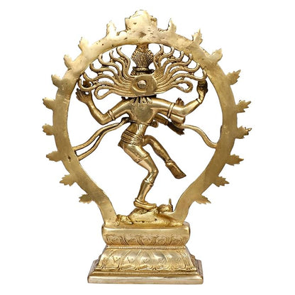 Brass Golden Finish Quality Dancing Natraj God Idols for Home and Decor Height 36 cm Weight 3.3 Kg