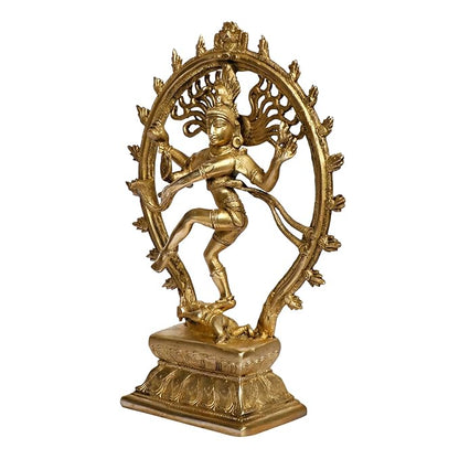 Brass Golden Finish Quality Dancing Natraj God Idols for Home and Decor Height 36 cm Weight 3.3 Kg