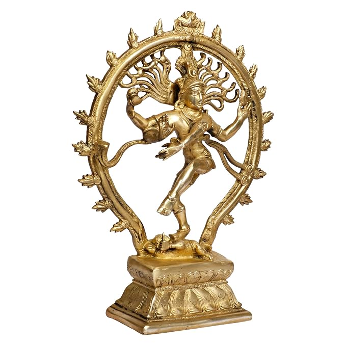 Brass Golden Finish Quality Dancing Natraj God Idols for Home and Decor Height 36 cm Weight 3.3 Kg