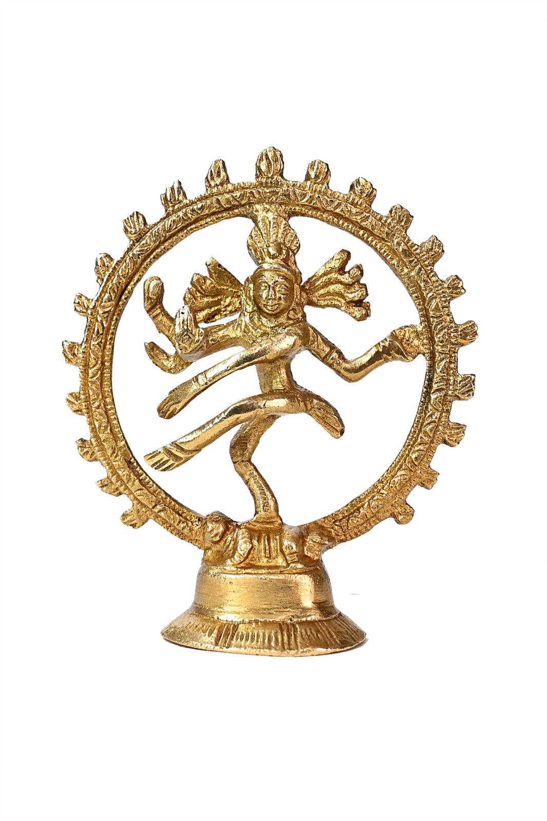 Brass Golden Finish Quality Dancing Natraj God Idols for Home and Decor Pooja Room and Diwali Navratri Festival Gifts Height 13 cm Weight 120 Gram