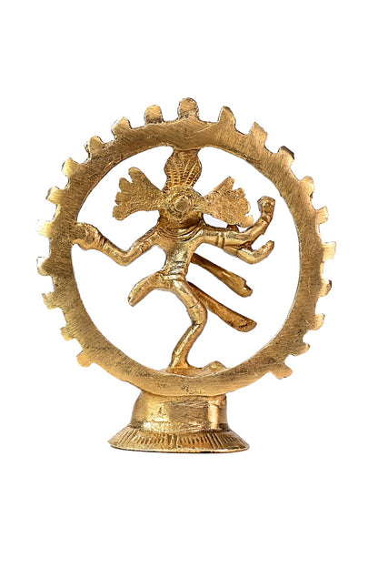 Brass Golden Finish Quality Dancing Natraj God Idols for Home and Decor Pooja Room and Diwali Navratri Festival Gifts Height 13 cm Weight 120 Gram