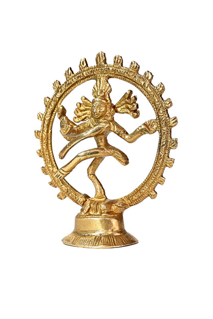 Brass Golden Finish Quality Dancing Natraj God Idols for Home and Decor Pooja Room and Diwali Navratri Festival Gifts Height 13 cm Weight 120 Gram