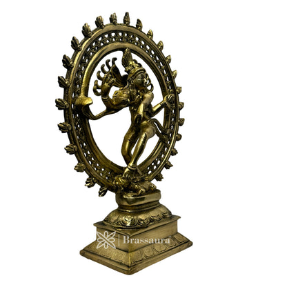 Brass Golden Finish Quality Dancing Natraj God Idols for Home and Decor Pooja Room Height 34 cm Weight 4.4 Kg