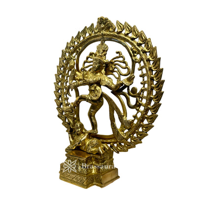 Big Brass Golden Finish Quality Dancing Natraj God Idols for Home and Decor Height 42 cm Weight 6.3 Kg