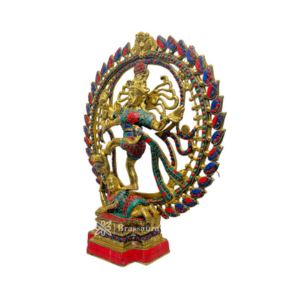 Big Brass Golden Finish Quality Dancing Natraj God Idols for Home and Decor Height 42 cm Weight 6.3 Kg