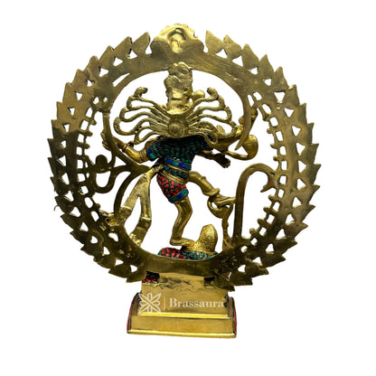 Big Brass Golden Finish Quality Dancing Natraj God Idols for Home and Decor Height 42 cm Weight 6.3 Kg