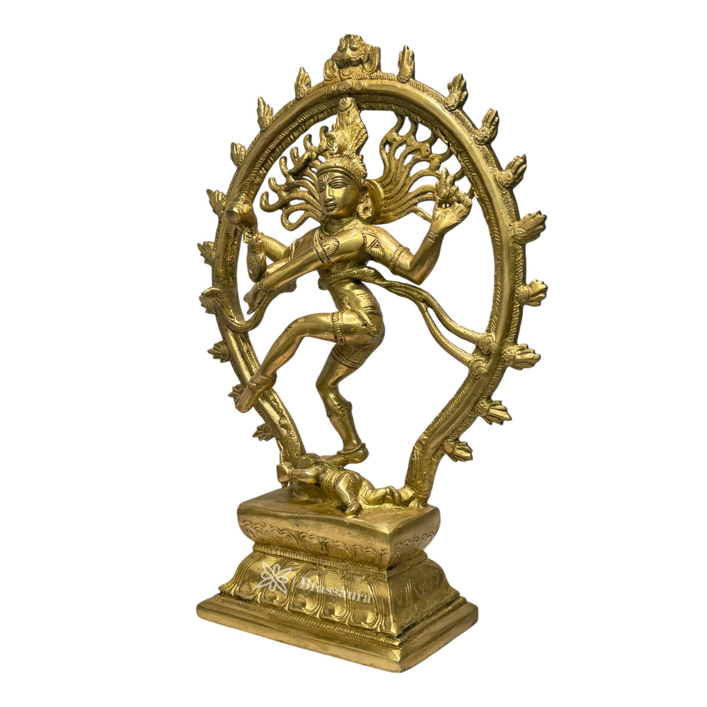 Brass Golden Finish Quality Dancing Natraj God Idols for Home and Decor Brass Weight 3.3 Kg Height 33 cm