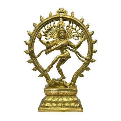 Brass Golden Finish Quality Dancing Natraj God Idols for Home and Decor Brass Weight 3.3 Kg Height 33 cm