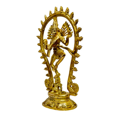 Brass Golden Finish Quality Dancing Natraj God Idols for Home and Decor Weight 1.1 Kg Height 25 cm