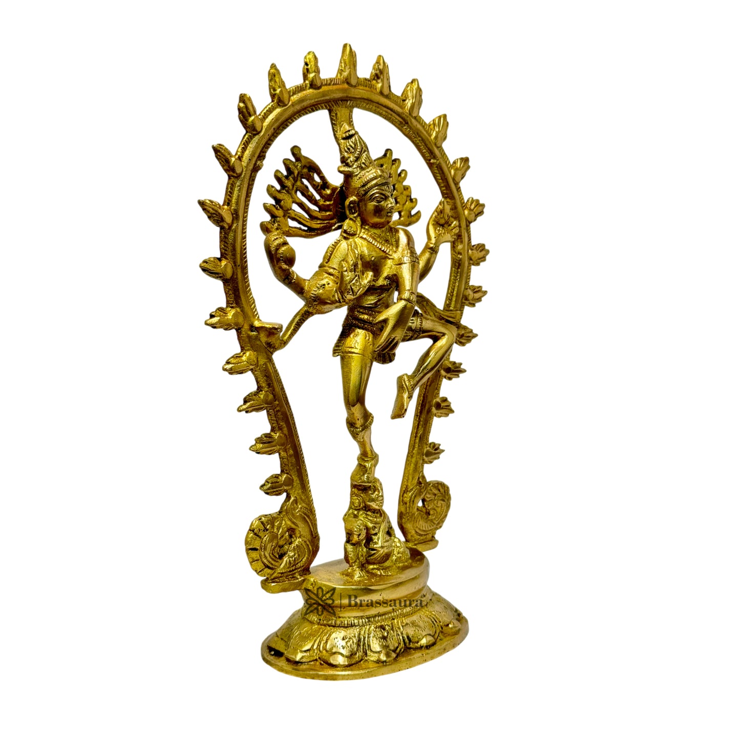 Brass Golden Finish Quality Dancing Natraj God Idols for Home and Decor Weight 1.1 Kg Height 25 cm