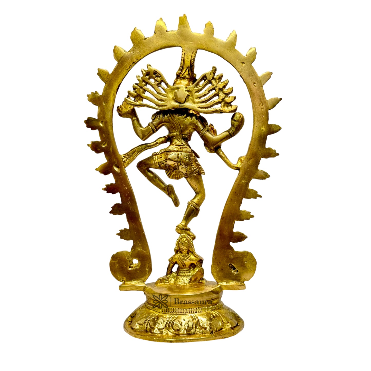 Brass Golden Finish Quality Dancing Natraj God Idols for Home and Decor Weight 1.1 Kg Height 25 cm