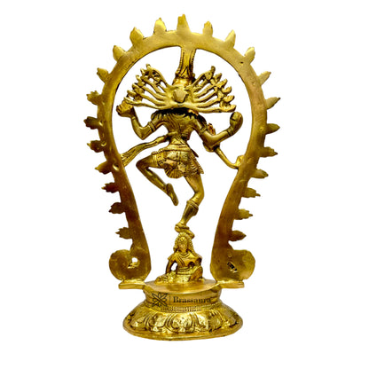 Brass Golden Finish Quality Dancing Natraj God Idols for Home and Decor Weight 1.1 Kg Height 25 cm