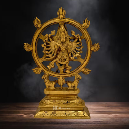 Brass Golden Finish Quality Dancing Natraj God Idols for Home and Decor Height 24 cm Weight 2.17 Kg