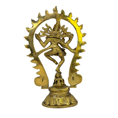 Brass Golden Finish Quality Dancing Natraj God Idols for Home and Decor Weight .950 Kg Height 21 cm