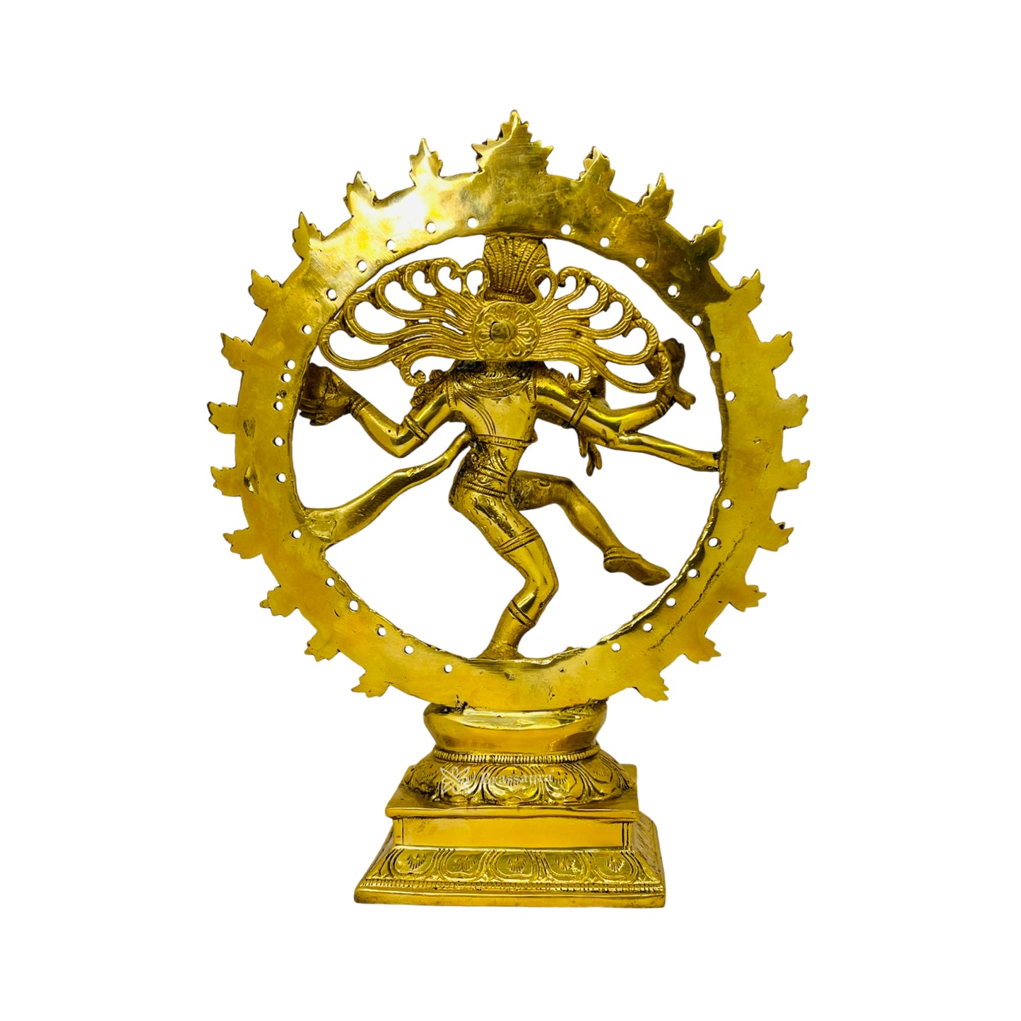 Brass Big Size Golden Finish Quality Dancing Natraj God Idols for Home and Decor Weight 3.6 Kg Height 33 cm