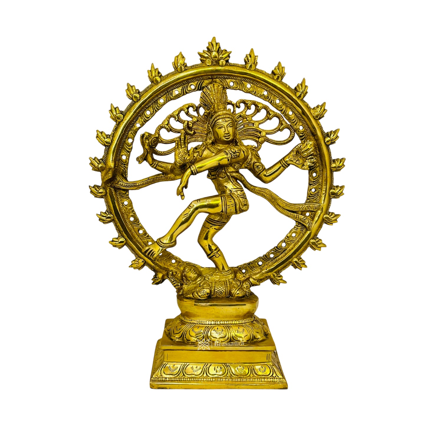 Brass Big Size Golden Finish Quality Dancing Natraj God Idols for Home and Decor Weight 3.6 Kg Height 33 cm