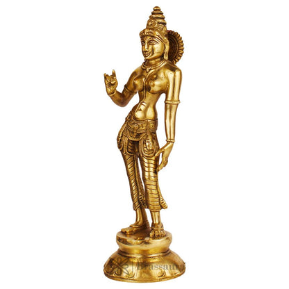 Brass Uma Devi Parvati MATA Murti for Home and Decor Show Piece for Living Room Height 28 cm Weight 1.7 Kg