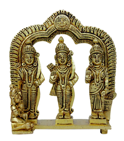 Brass Ram Darbar Murti for Home Bhagwan Ram Darbar with Sita Laxman Hanuman Idol Statue Height 19 cm Weight 960 Gram