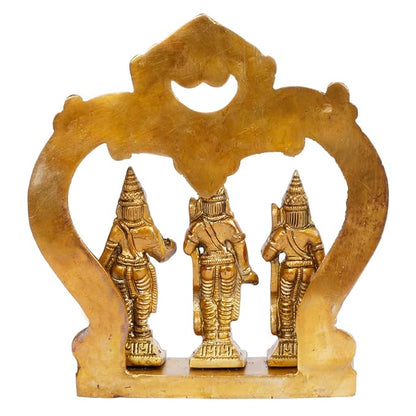 Brass Ram Darbar Murti for Home Bhagwan Ram Darbar with Sita Laxman Hanuman Idol Statue Height 19 cm Weight 960 Gram