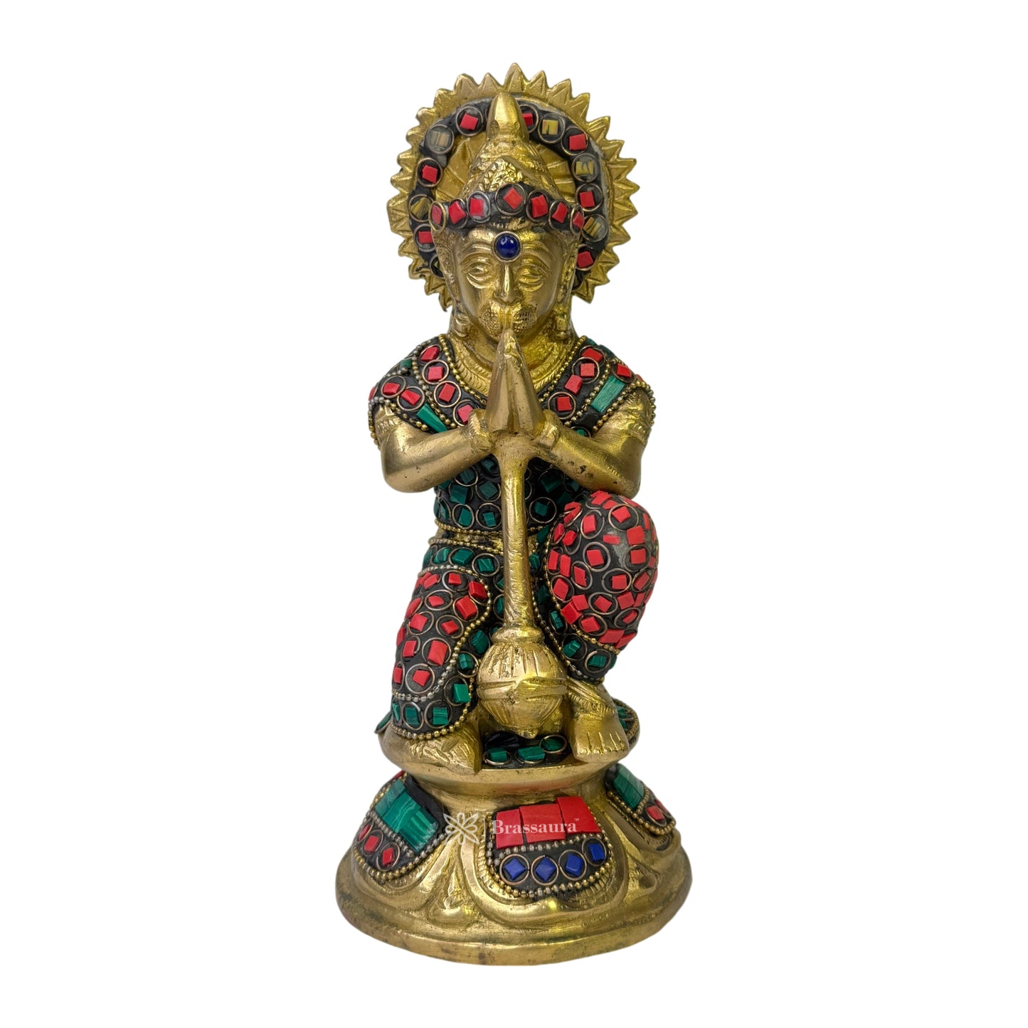 Brass Gem Stone Ram Darbar Murti for Home Height 33 cm Weight 10.04 Kg