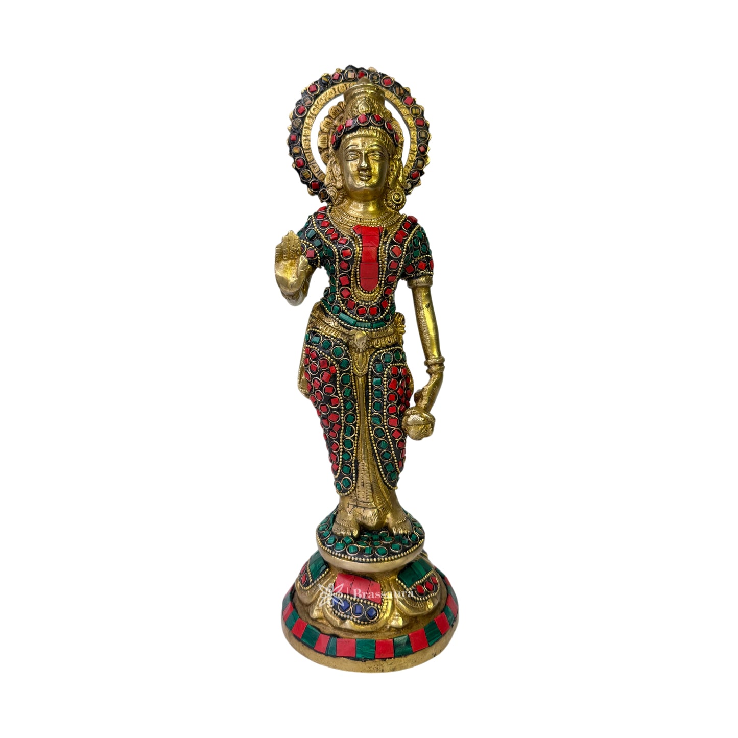 Brass Gem Stone Ram Darbar Murti for Home Height 33 cm Weight 10.04 Kg