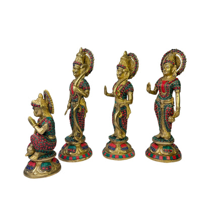 Brass Gem Stone Ram Darbar Murti for Home Height 33 cm Weight 10.04 Kg