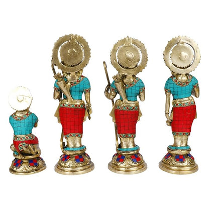 Brass Gem Stone Ram Darbar Murti for Home Height 33 cm Weight 10.04 Kg