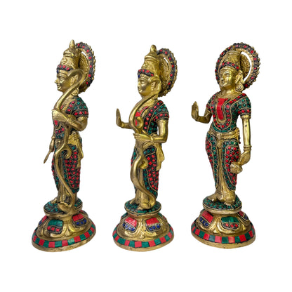 Brass Gem Stone Ram Darbar Murti for Home Height 33 cm Weight 10.04 Kg