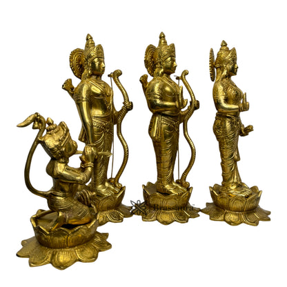 Brass Ram Darbar Murti for Home Bhagwan Ram Darbar with Sita Laxman Hanuman Idol Statue Large Size Height 37 cm Weight 18 Kg