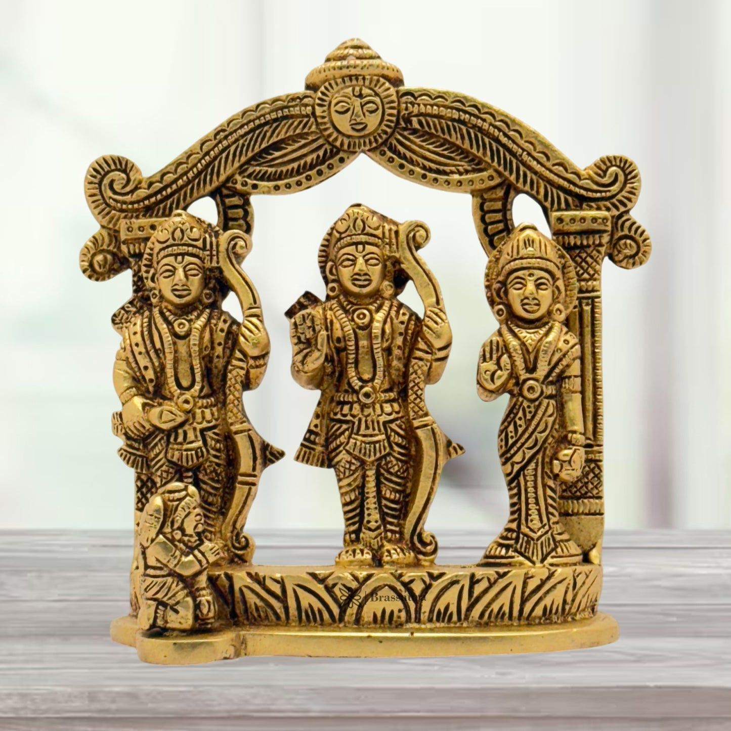 Brass Antique Ram Darbaar Statue for Home and Decor Show Piece for Living Room Weight .79 Kg Height 13 cm