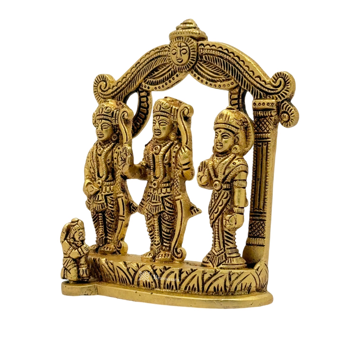 Brass Antique Ram Darbaar Statue for Home and Decor Show Piece for Living Room Weight .79 Kg Height 13 cm