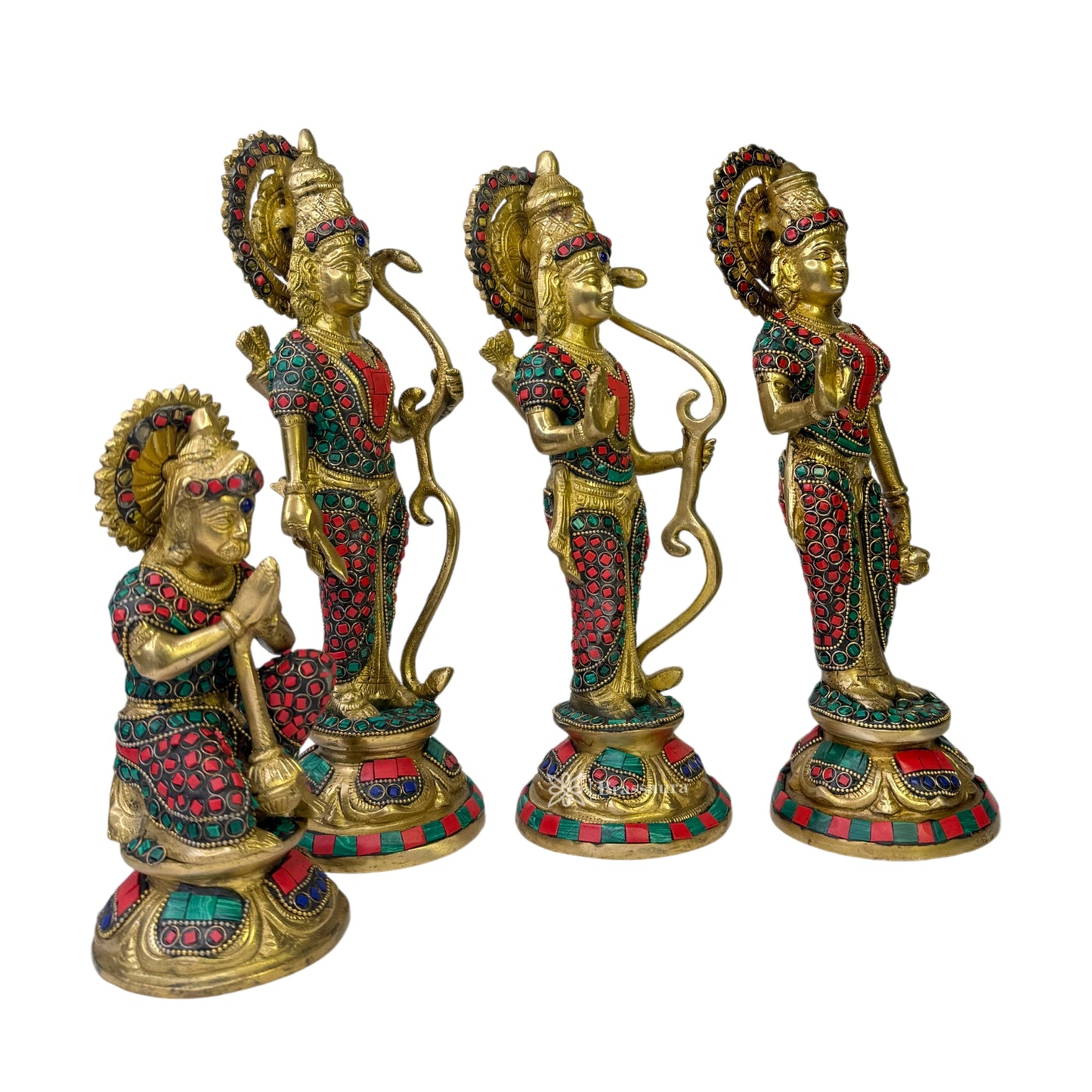 Brass Gem Stone Ram Darbar Statue for Home Decor Height 32 cm Weight 10 Kg