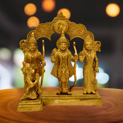 Brass Ram Darbar Murti for Home Bhagwan Ram Darbar with Sita Laxman Hanuman Idol Height 23 cm Weight 4.1 Kg