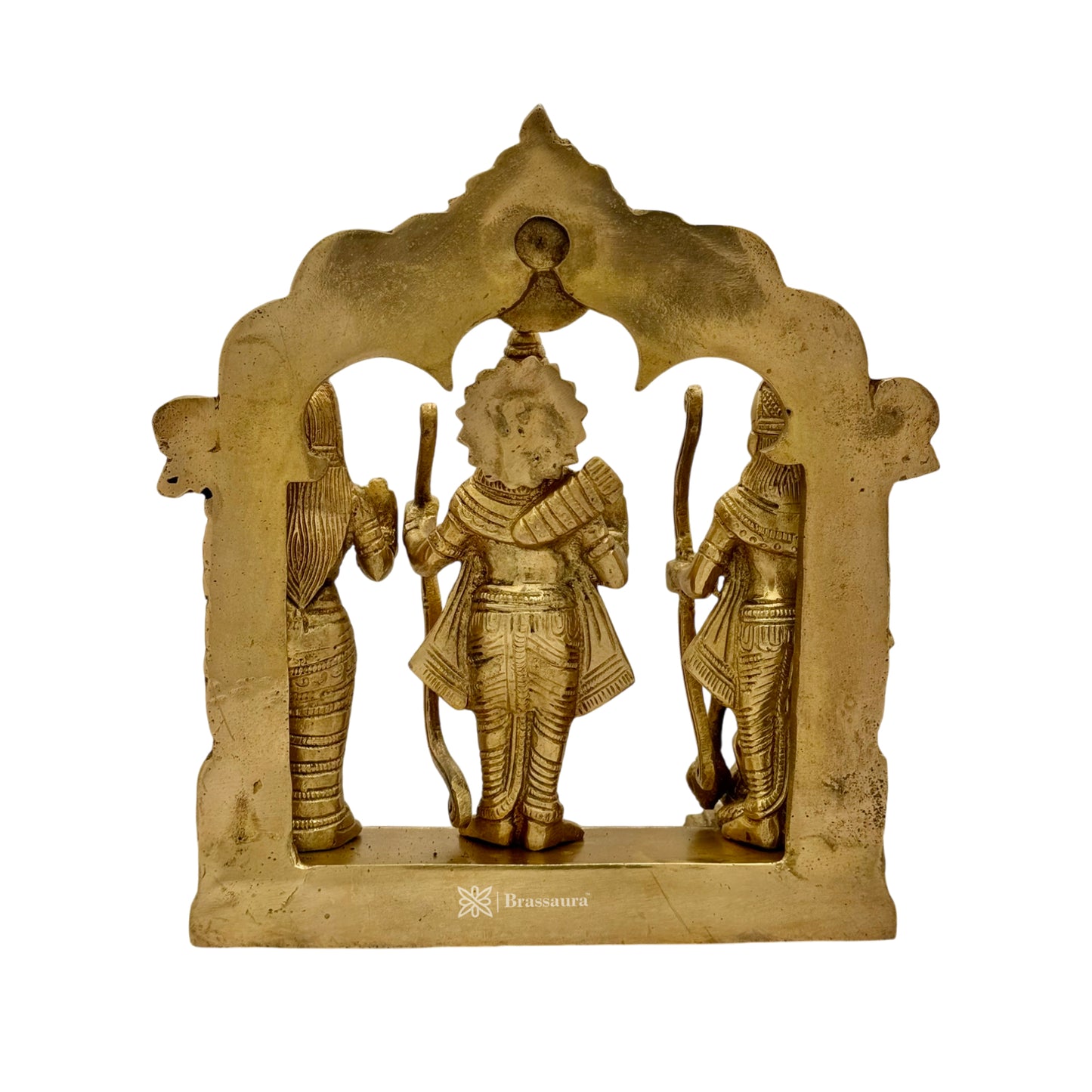 Brass Ram Darbar Murti for Home Bhagwan Ram Darbar with Sita Laxman Hanuman Idol Height 23 cm Weight 4.1 Kg