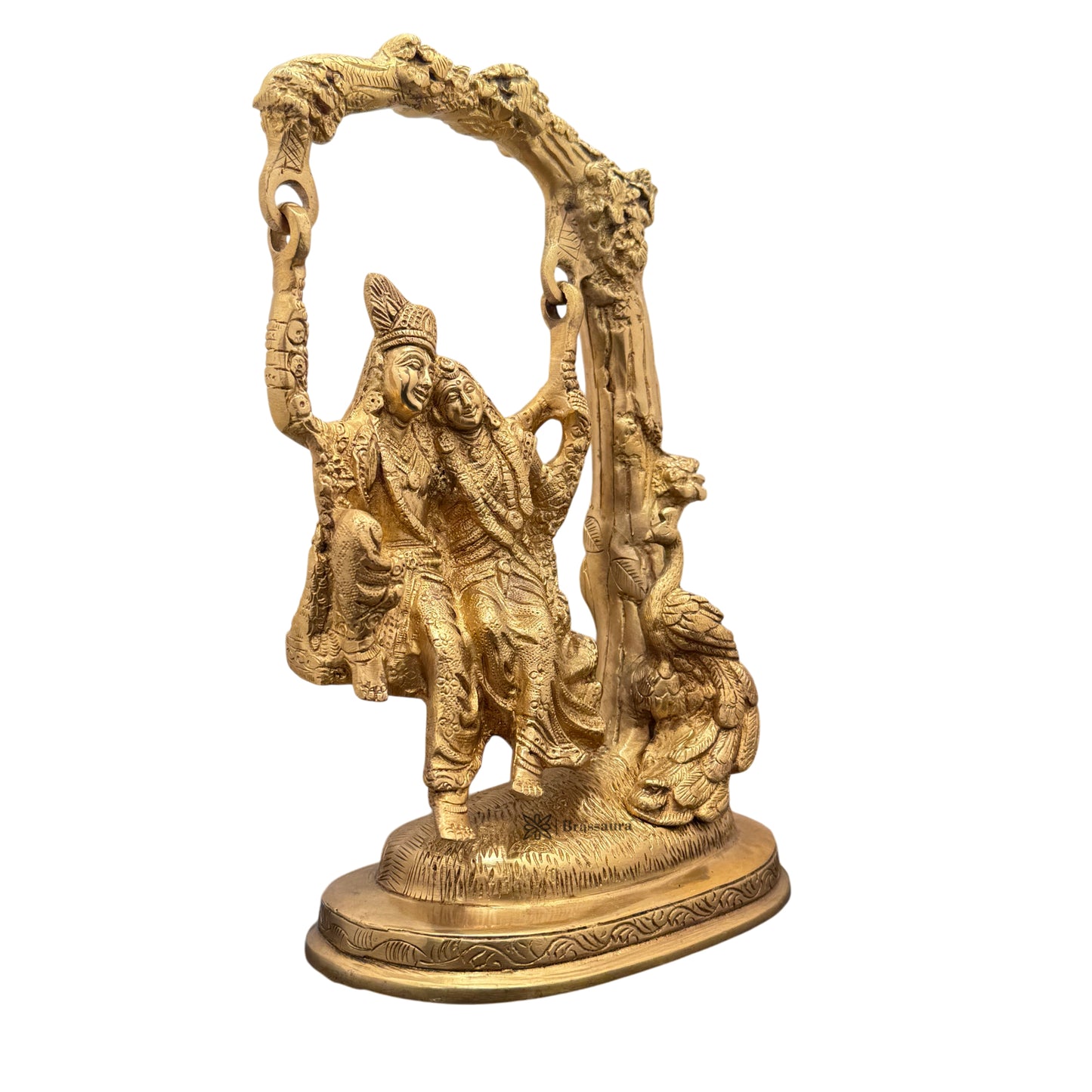 Brass Radha Krishna Murti for Home and Decor Show Piece for Living Room Height 20 cm Weight 1.2 Kg