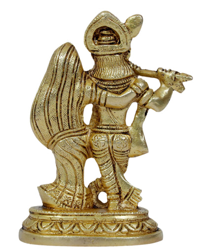 Brass Radha Krishna Murti Quality Kanhaiya with Flute for Home Office Decor Weight 0.56 Kg Height 16 cm