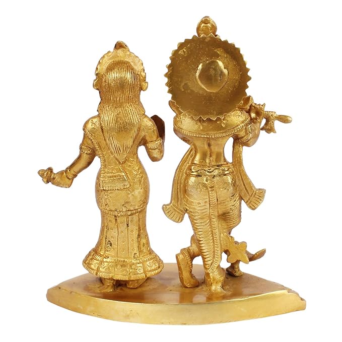 Brass Radha Krishna Murti Quality Kanhaiya with Flute for Home Office Decor Weight 1.5 Kg Height 28 cm