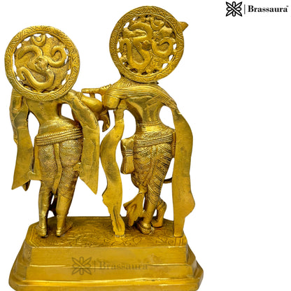 Brass Radha Krishna Murti Quality Kanhaiya with Flute for Home Office Decor Weight 4.65 Kg Height 30 cm