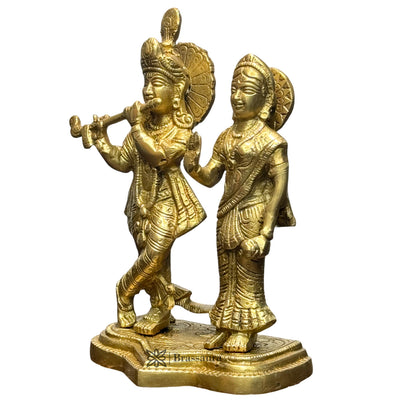 Brass Radha Krishna Murti Quality Kanhaiya with Flute for Home Office Decor Weight 1.9 Kg Height 24 cm