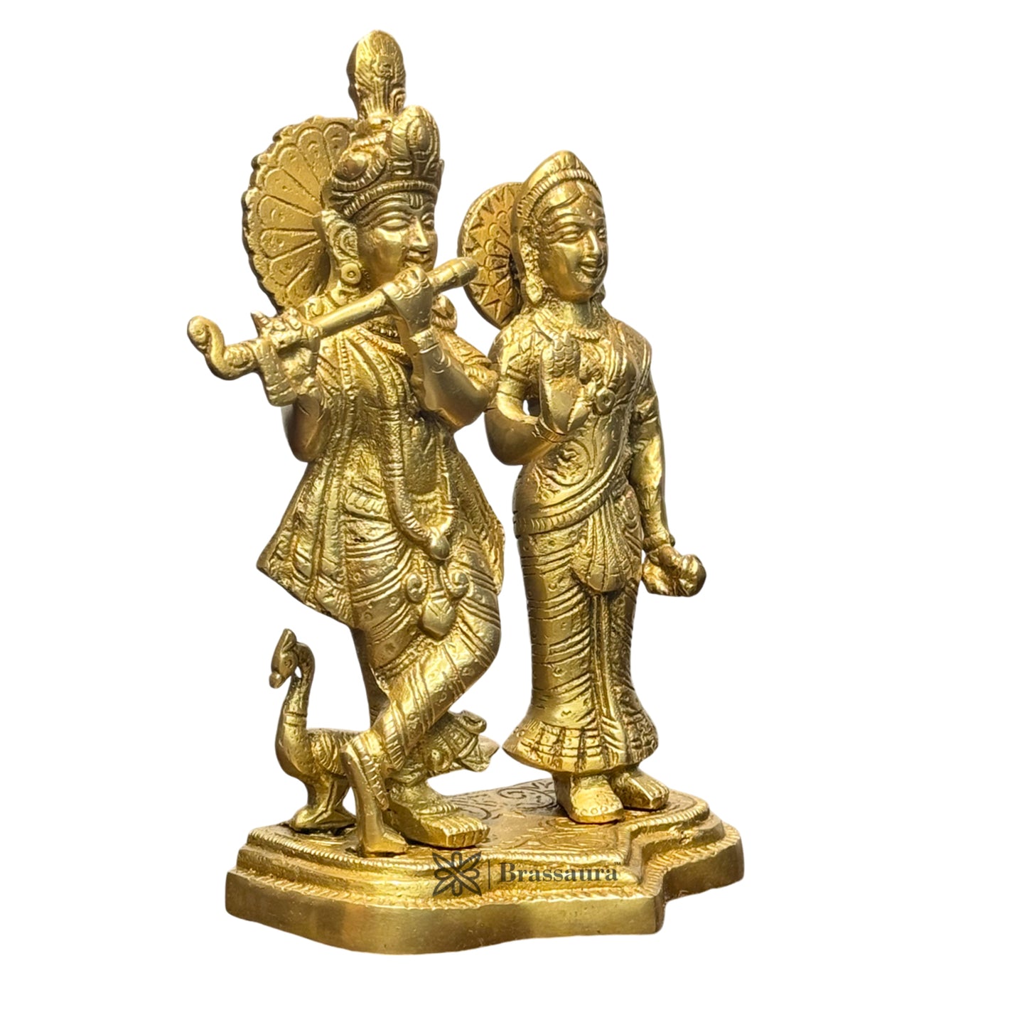 Brass Radha Krishna Murti Quality Kanhaiya with Flute for Home Office Decor Weight 1.9 Kg Height 24 cm