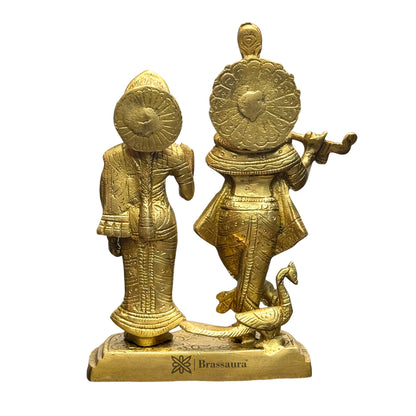 Brass Radha Krishna Murti Quality Kanhaiya with Flute for Home Office Decor Weight 1.9 Kg Height 24 cm