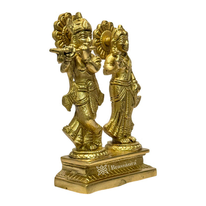 Brass Radha Krishna Murti Quality Home Office Decor Weight 1.41 Kg Height 28 cm